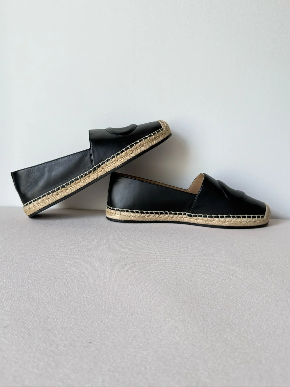 Coach Cruz Espadrille Leather Loafer Black CR848 Size 7